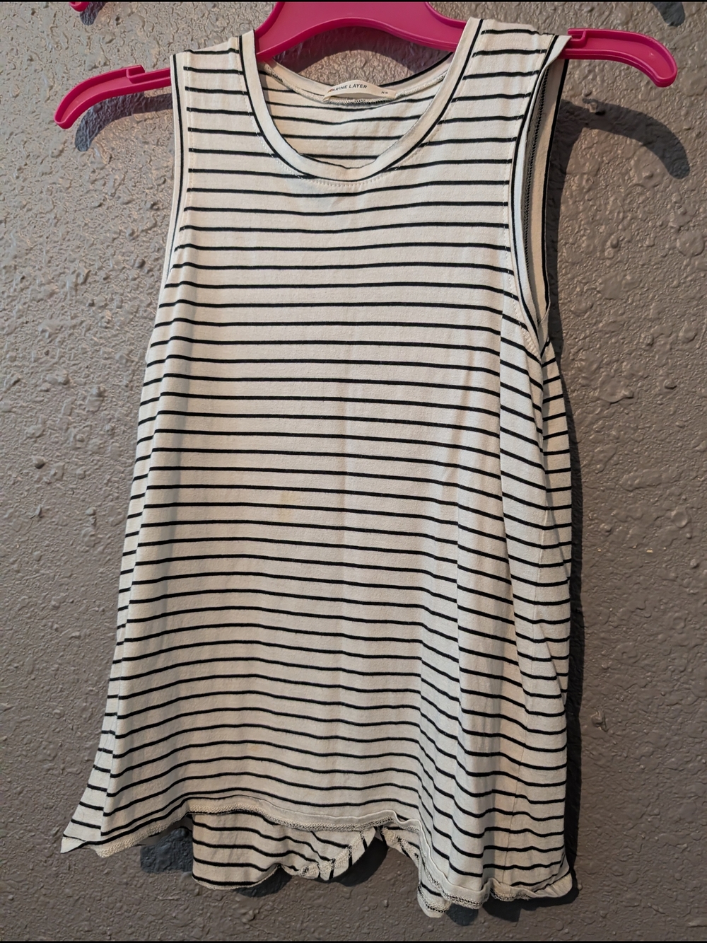 XS Black & White Striped Tank